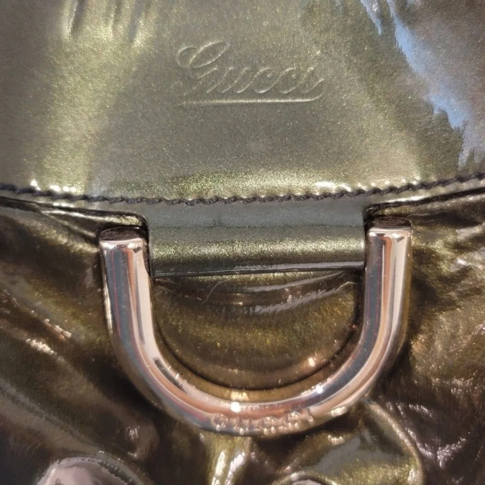Gucci Patent Green Shoulder Bag/ Handbag - Picture 6 of 11